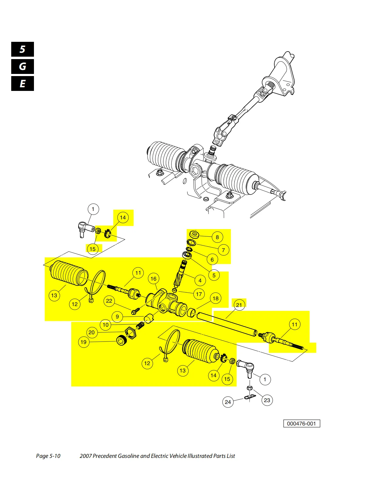 Club Car Precedent Tempo Golf Cart Steering Gear Box Assembly - Image 6