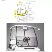 Club Car DS 1982-2000.4 Models Golf Cart Windshield Retaining Clips Kit, Windshield Flex Hinge, Sash Clips Replace OEM 102005801 - Image 4