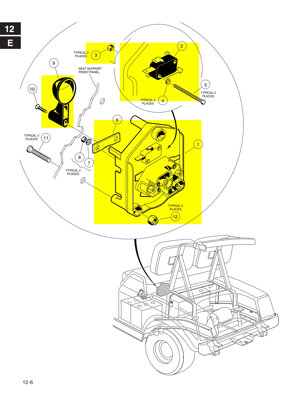 Club Car DS 36V Forward Reverse Switch Compatible Replace OEM 1011997 101753003 1014808 1012987 - Image 5