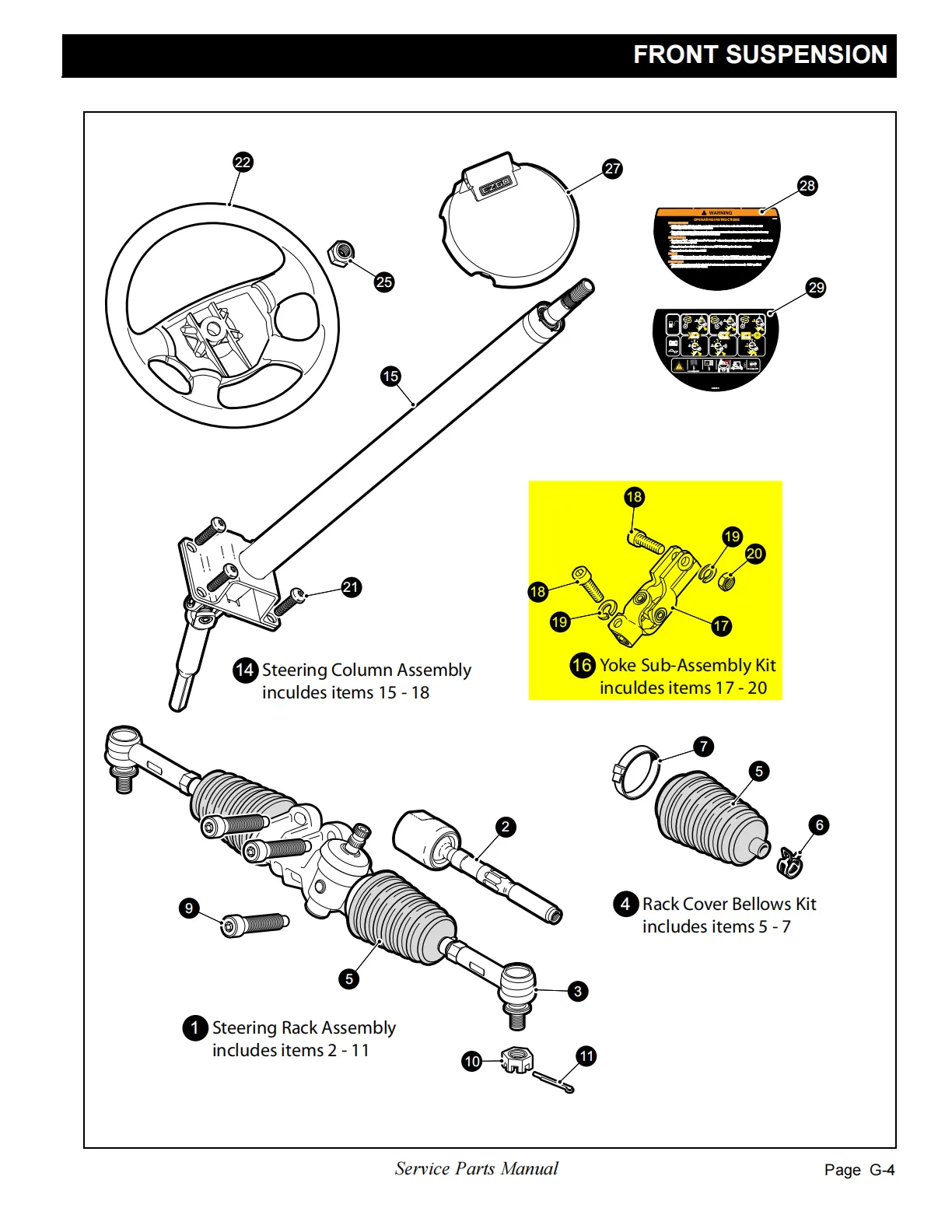 EZGO 2008-UP RXV Gas & Electric Golf Cart Steering YOKE SUB ASSEMBLY KIT Universal Joint Replace OEM# 604613 - Image 5