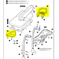 EZGO RXV Golf Cart Seat Arm Rest Hip Restraint for OEM 607532 607653 - Image 5
