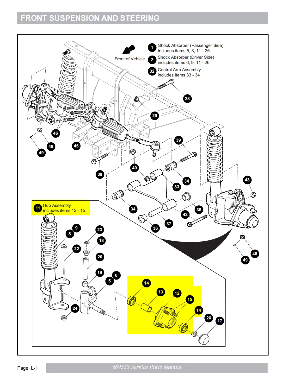 EZGO RXV Front Wheel Hub Assembly Bearing Cap OEM 609603