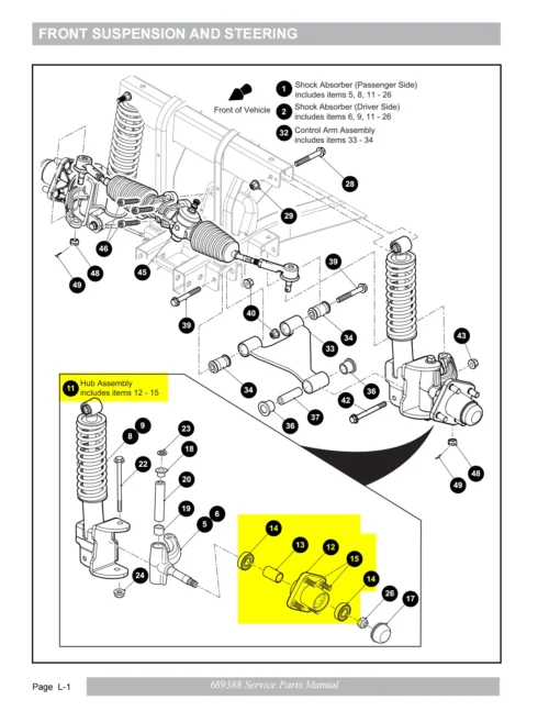 EZGO RXV front wheel hub assembly bearing cap OEM 609603 main view